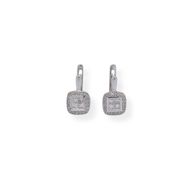 9ct white gold diamond earrings