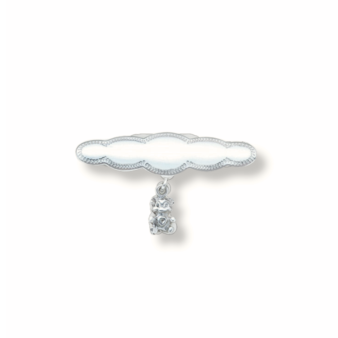 Silver baby brooch