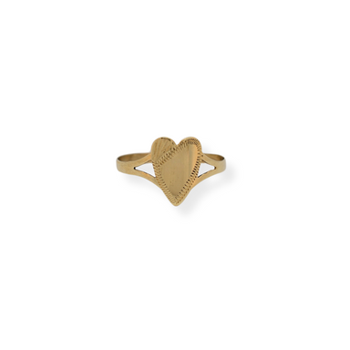 9ct gold heart signet ring