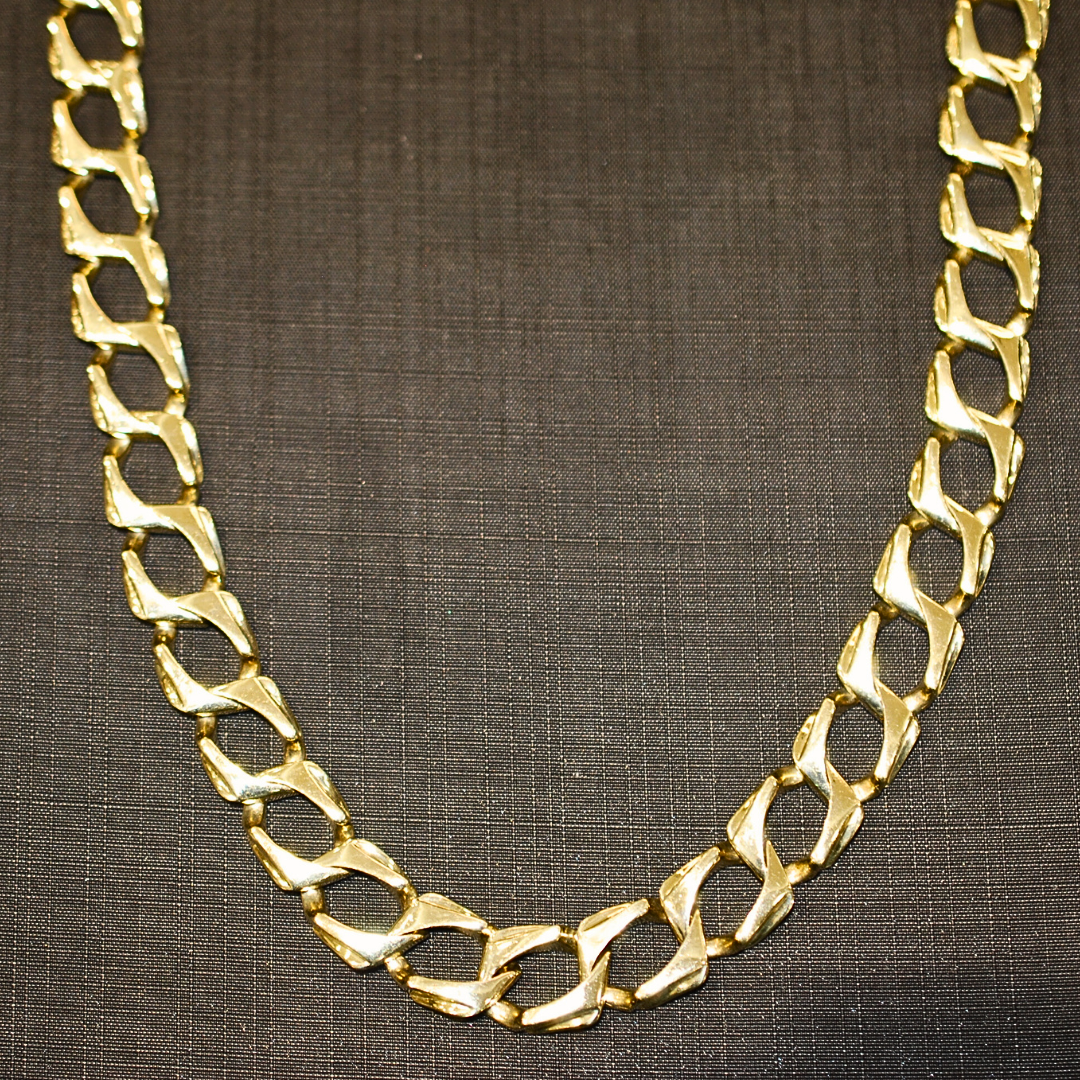 9ct gold handmade square link chain