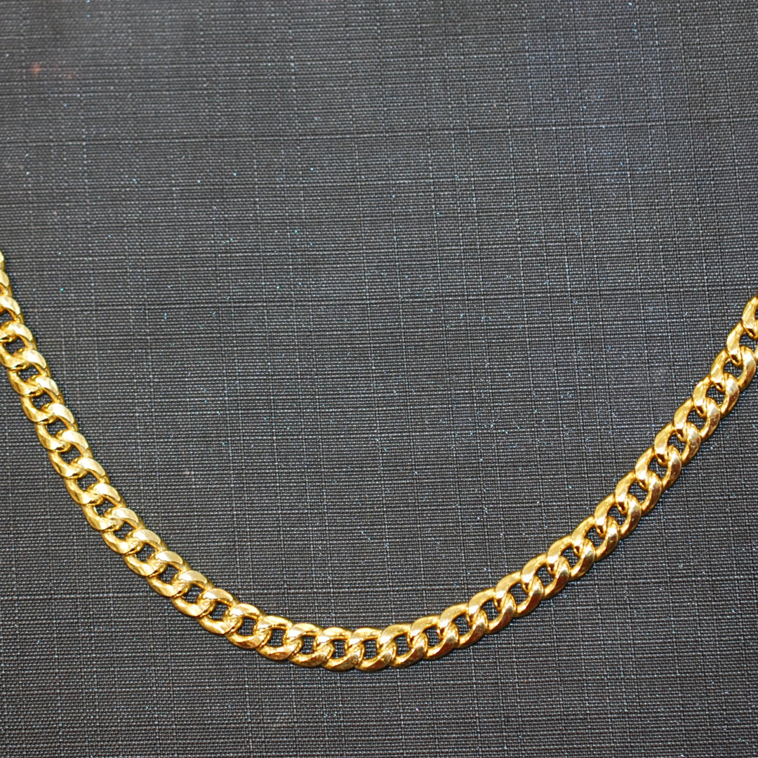 9ct Yellow gold hollow curb chain