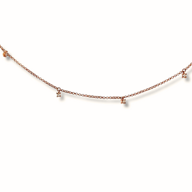 9ct rose gold diamond necklace