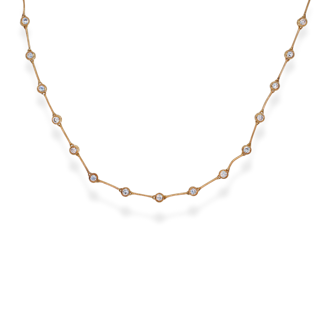9ct gold cz necklace