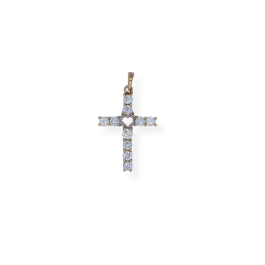 9ct gold cz cross pendant