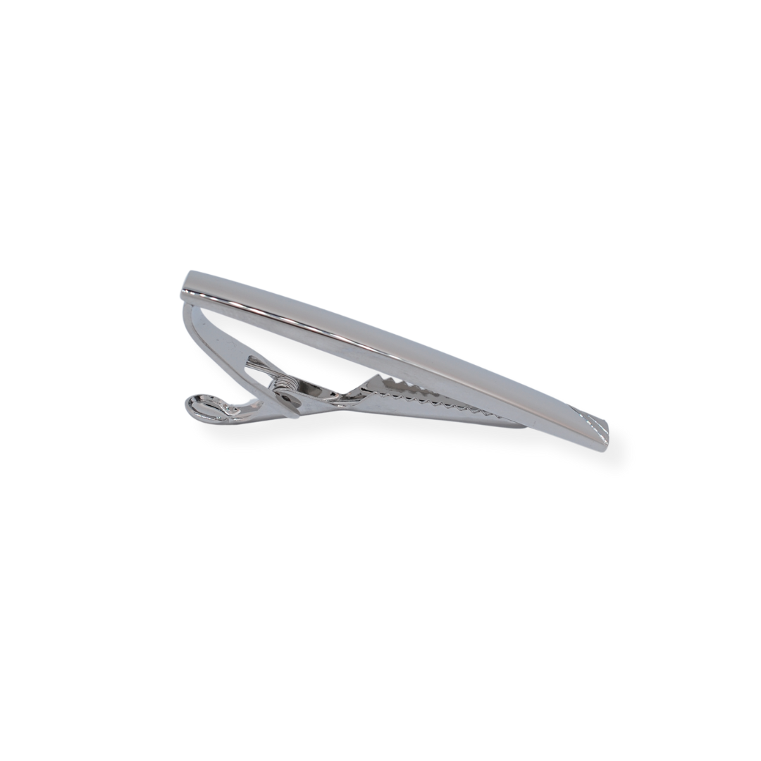 Metal chrome cufflinks and tie pin set