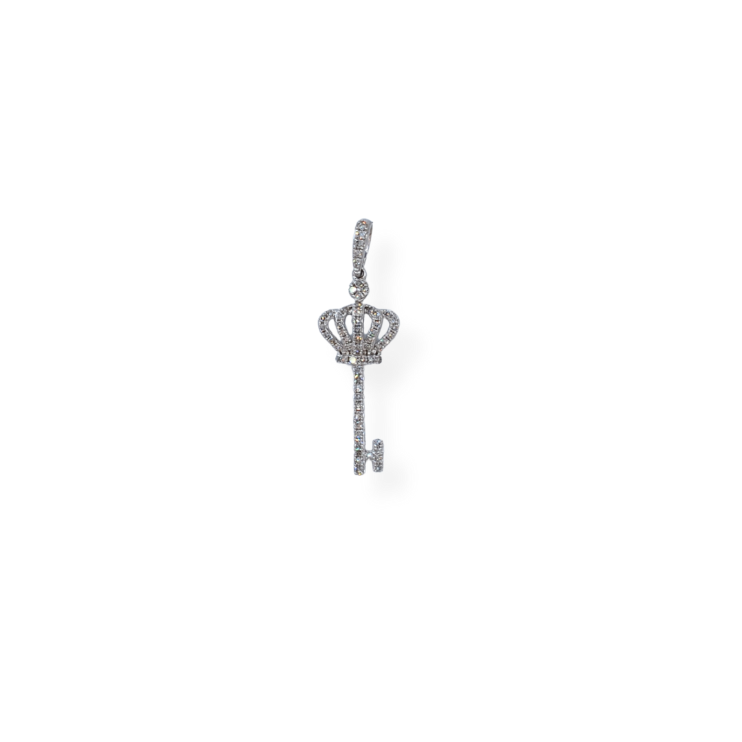 9ct gold diamond key pendant