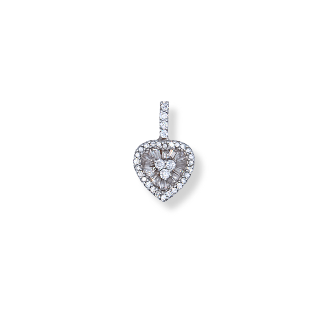 9ct gold cz heart pendant