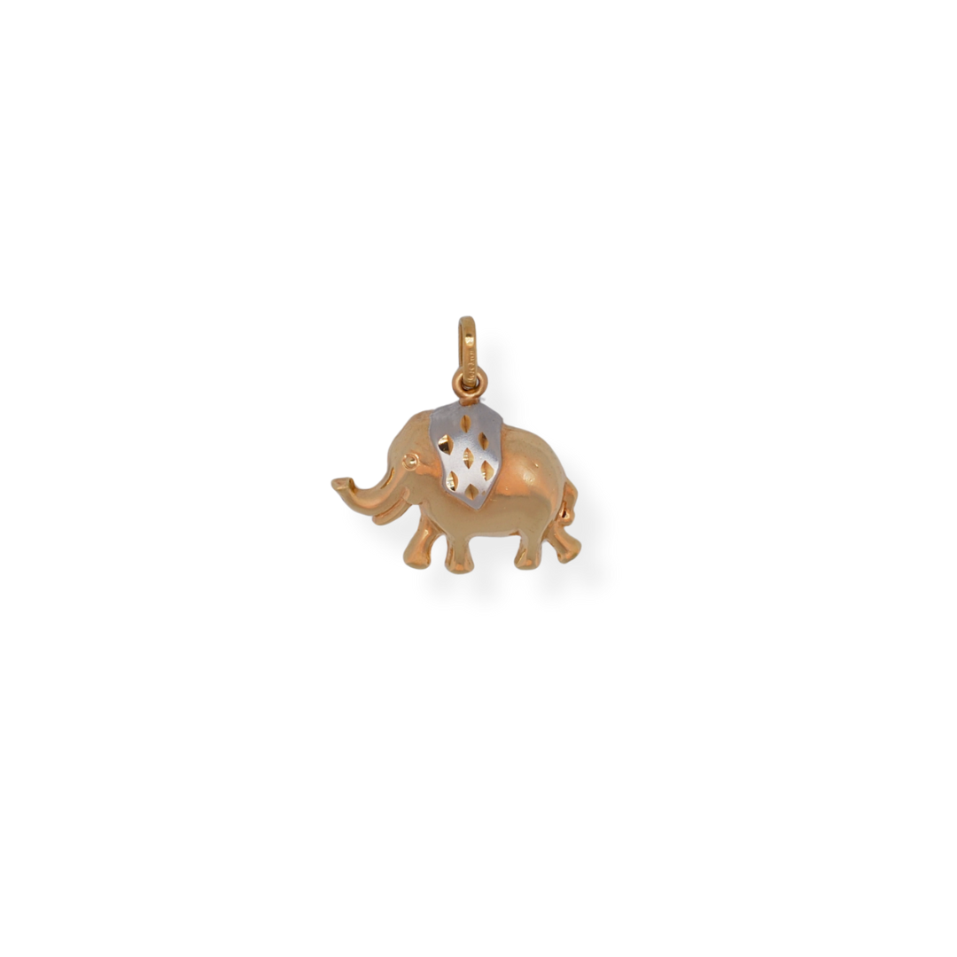 9ct gold 2/tone elephant pendant