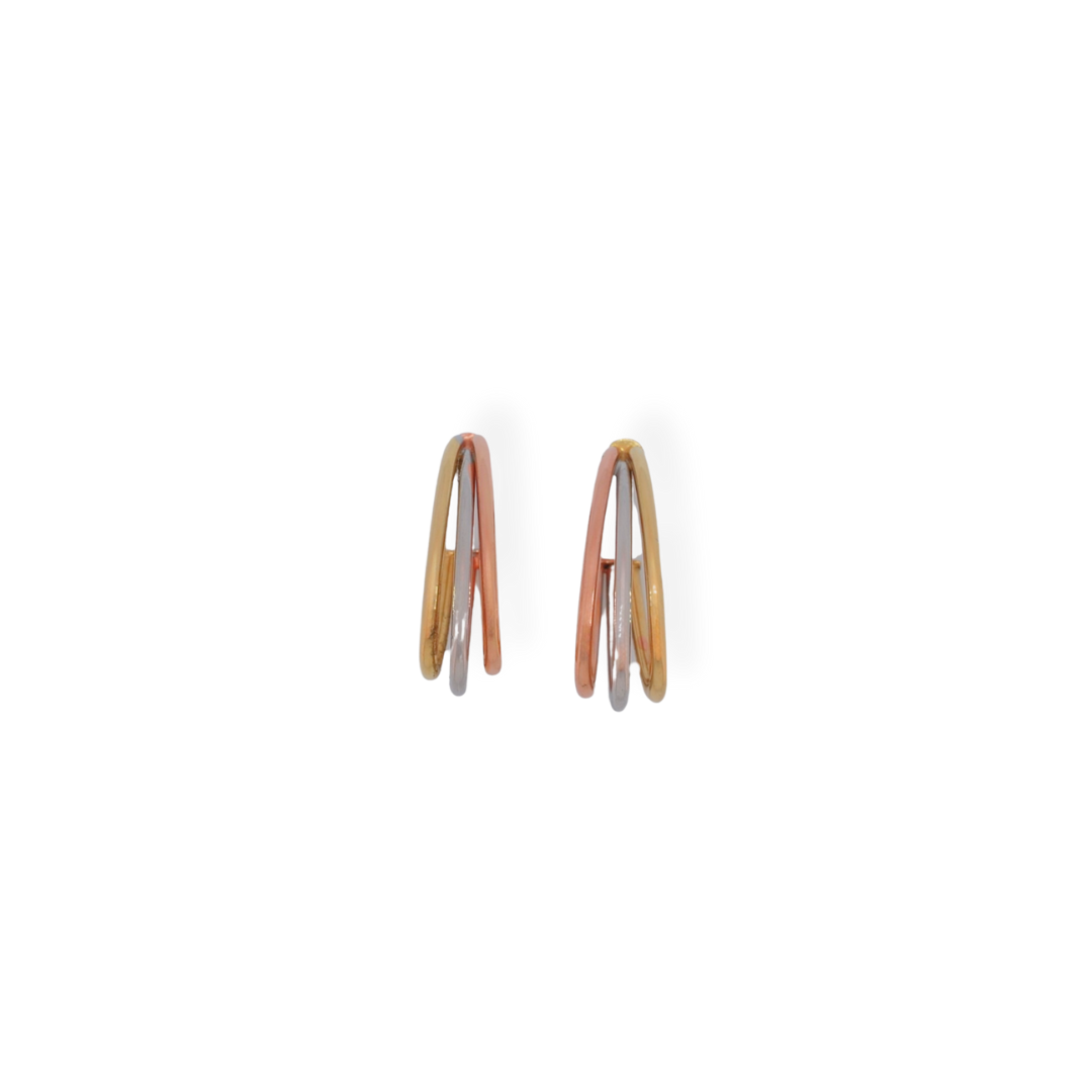 9ct gold 3/tone earring