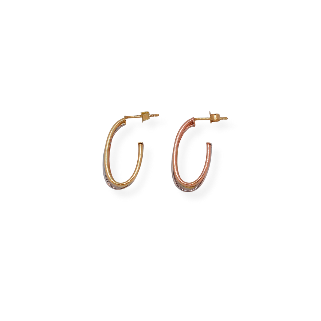 9ct gold 3/tone earring