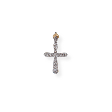9ct gold diamond cross