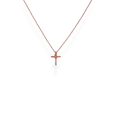 9ct gold diamond cross necklace