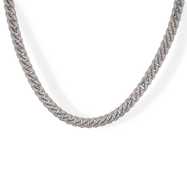 silver flat curb chain