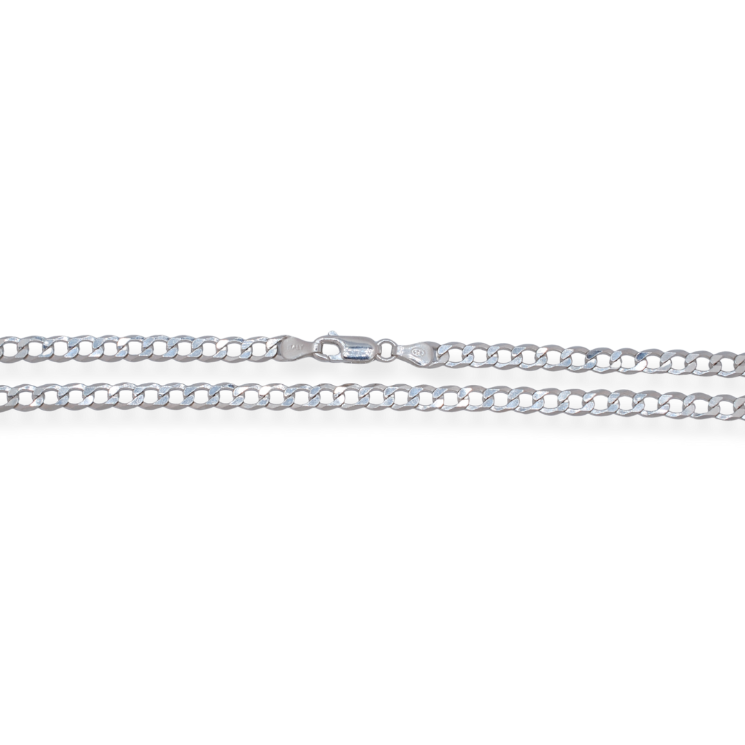 Silver curb chain