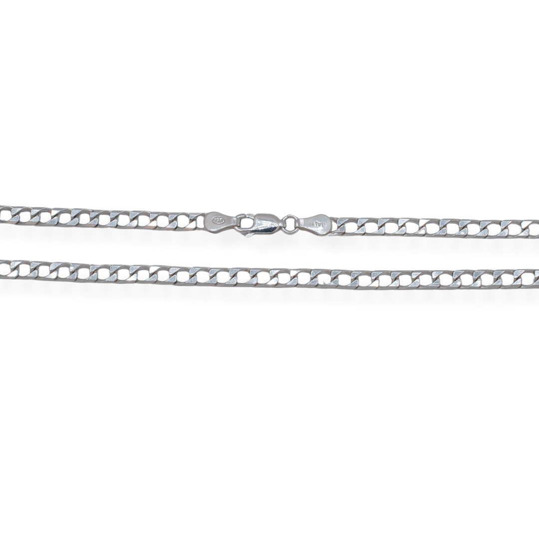 Silver Square link curb chain