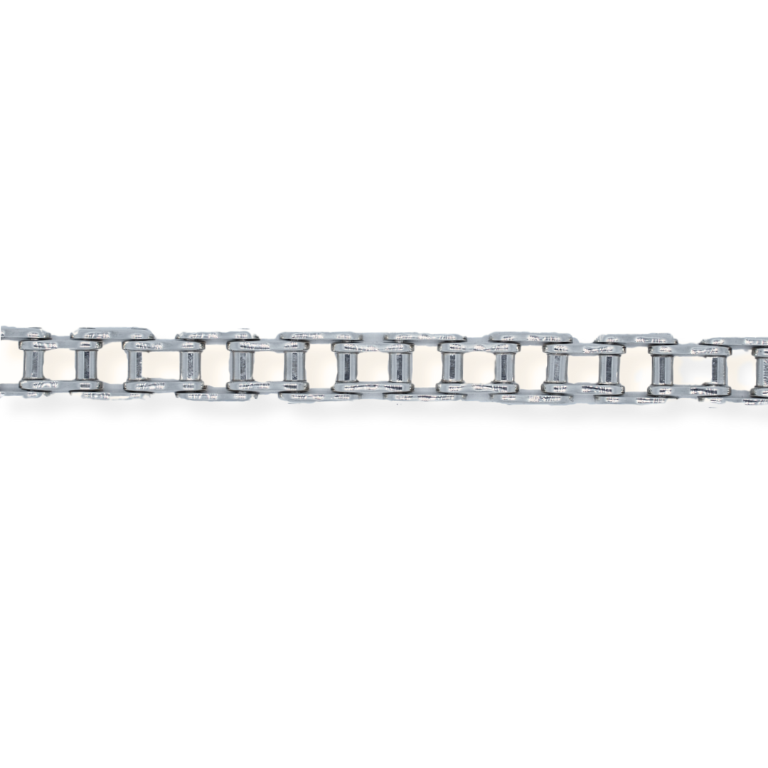 Silver motorbike chain bracelet