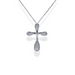 9ct gold diamond cross pendant necklace