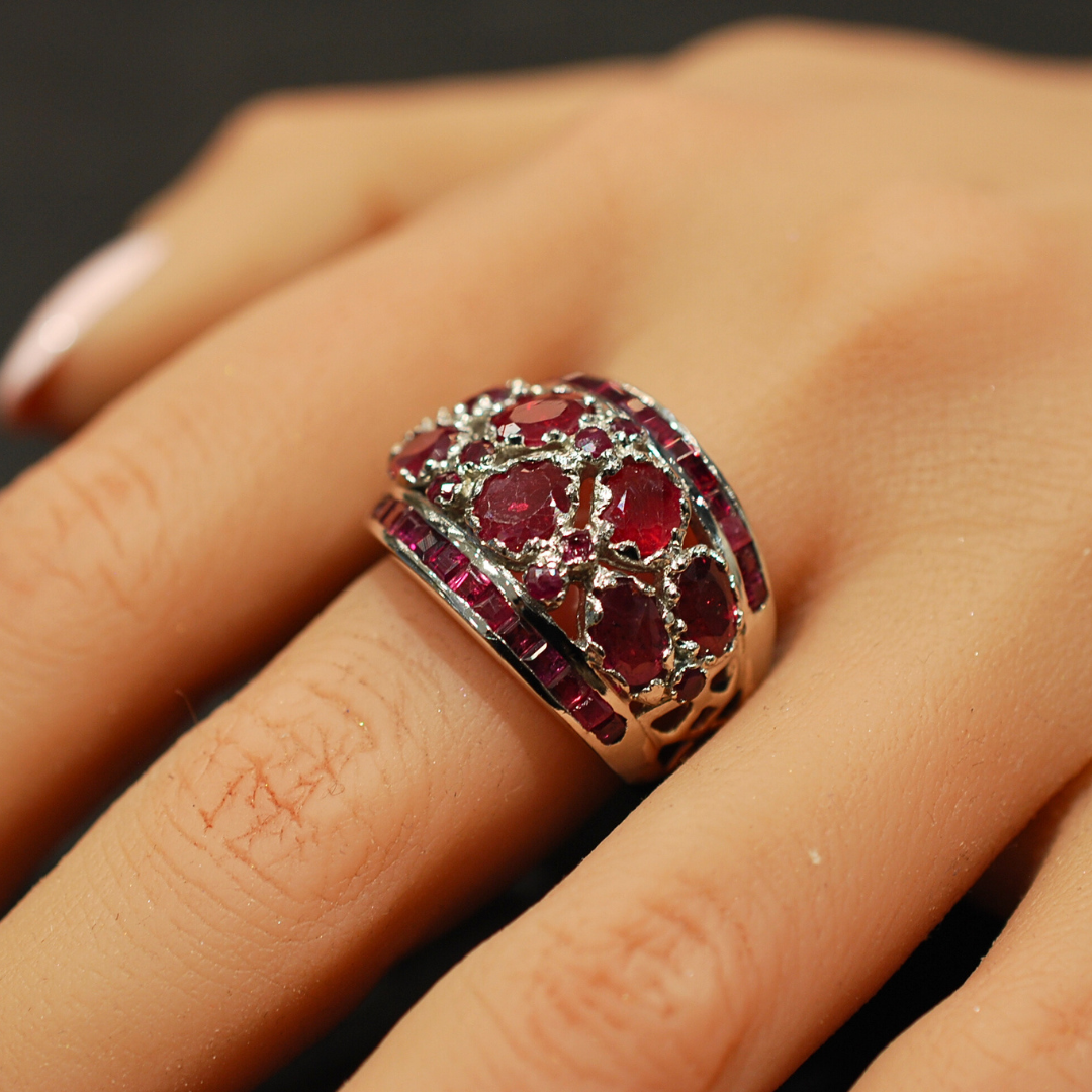 Silver ruby ring