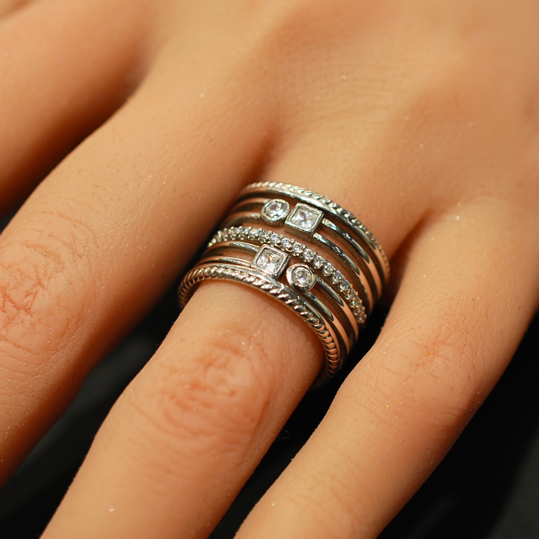 Sterling Silver Cz Ring