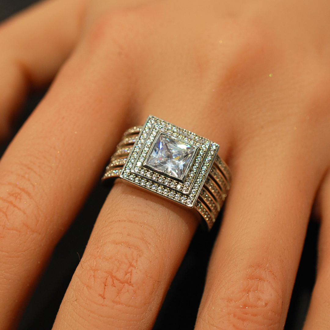 Sterling Silver Cz Ring