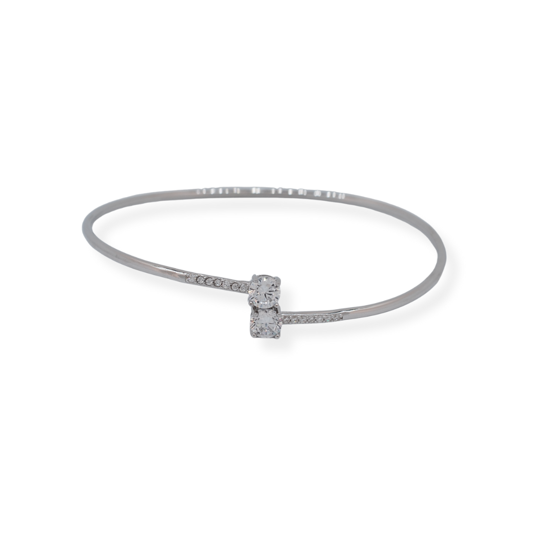 Silver cz bangle