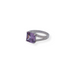 Silver purple cz ring