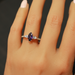 Silver purple cz ring