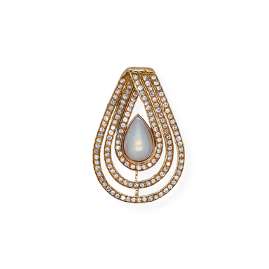 9ct gold pearl cz pendant