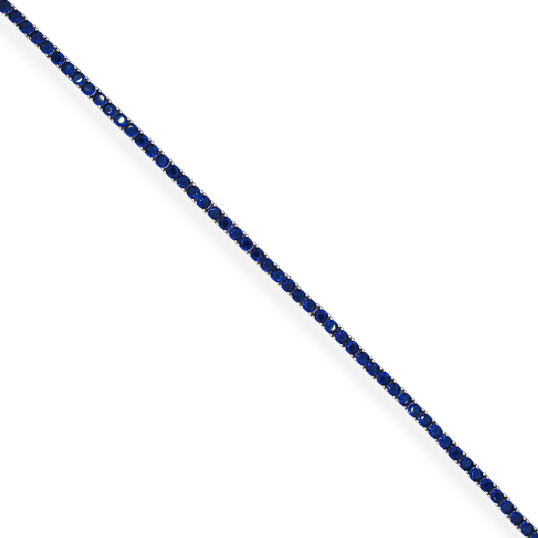 Silver blue cz tennis bracelet
