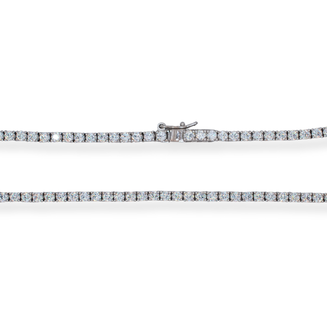 Silver cz Tennis necklace