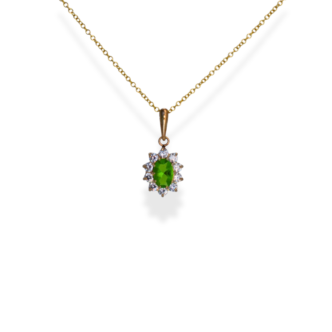 9ct gold peridot necklace