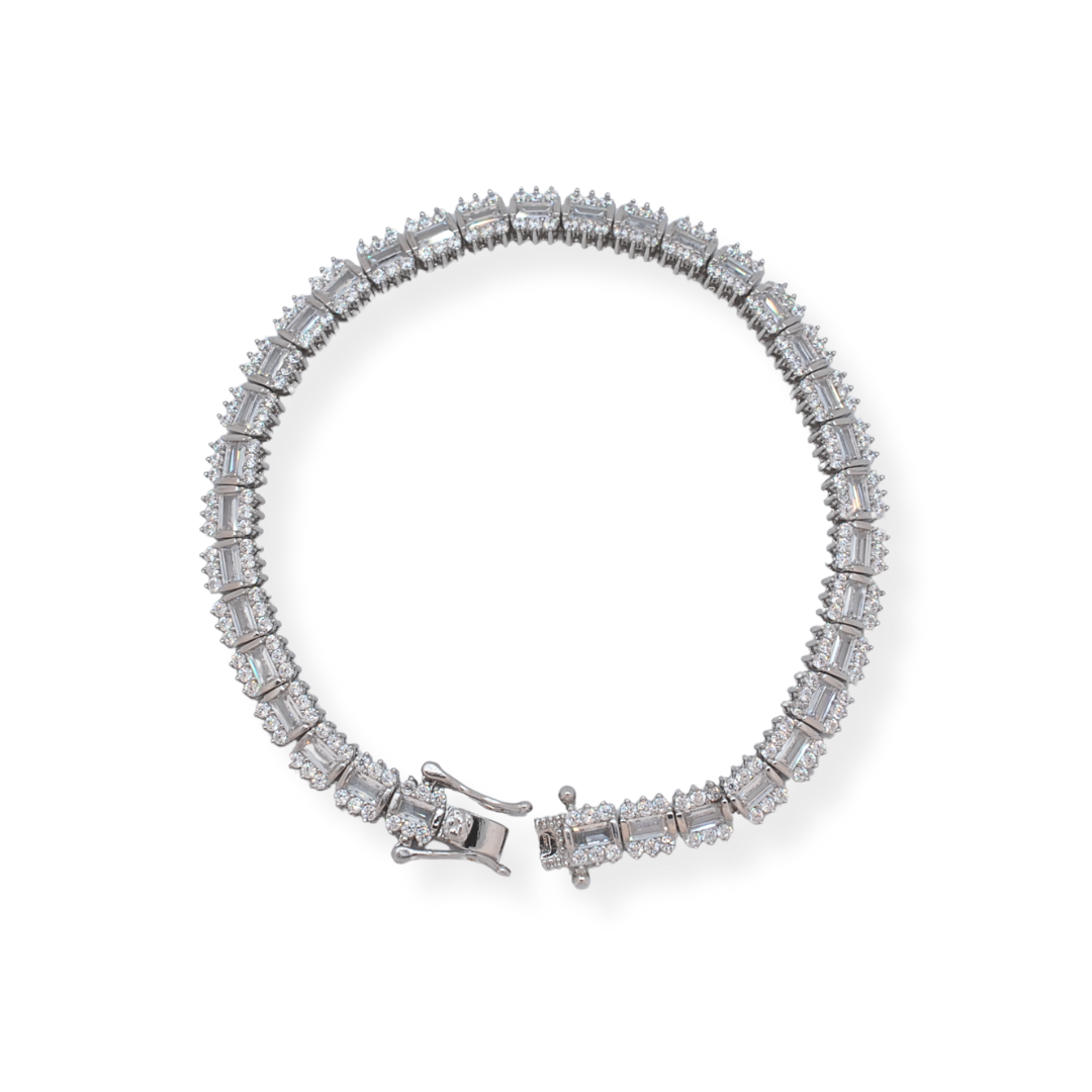 Silver cz tennis bracelet
