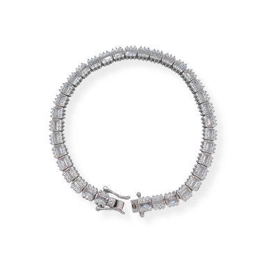 Silver cz tennis bracelet