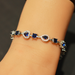 Silver blue cz tennis bracelet