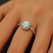 Silver cz opal ring