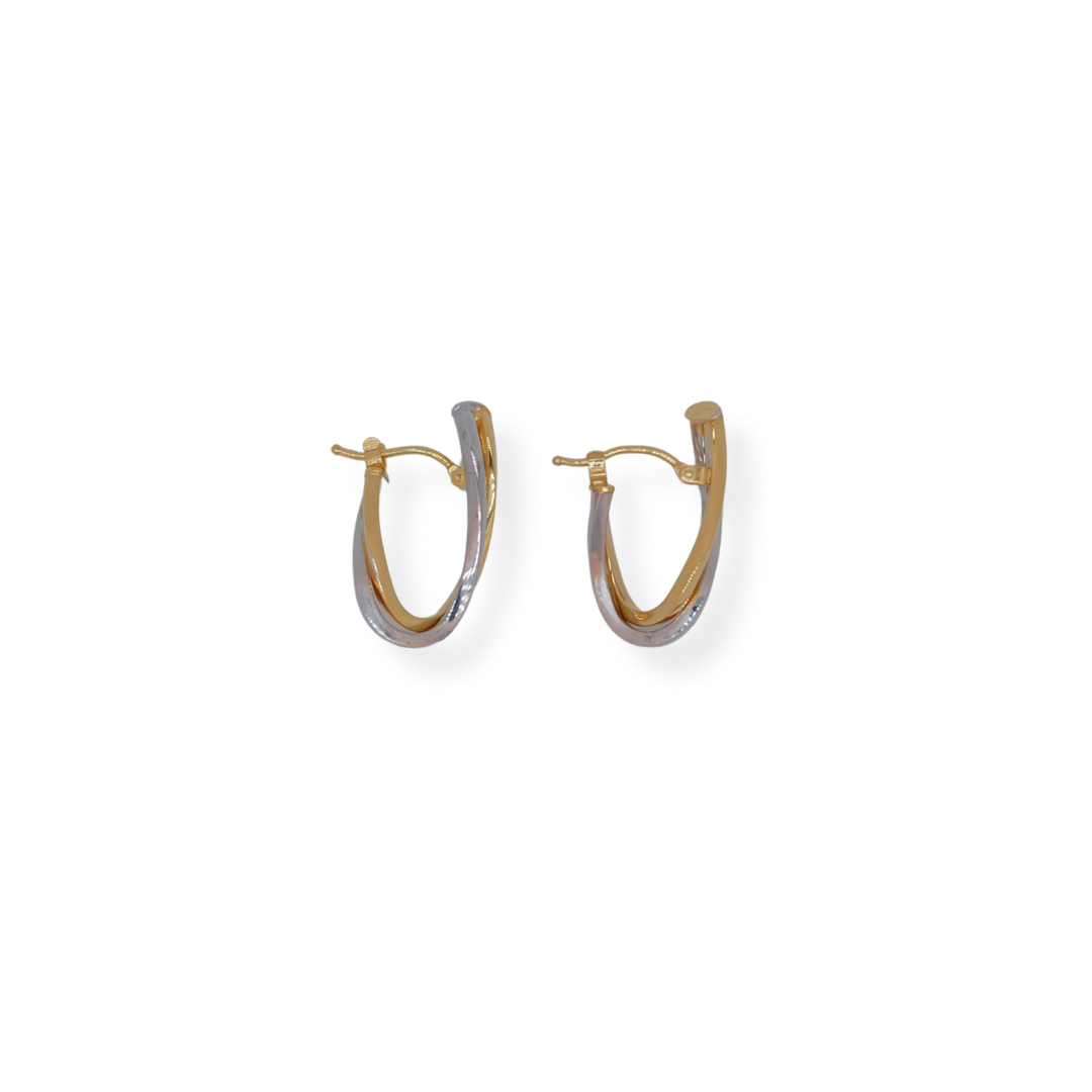 9ct 2/tone gold earrings