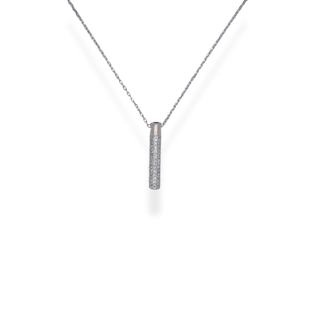 Silver cz pendant necklace