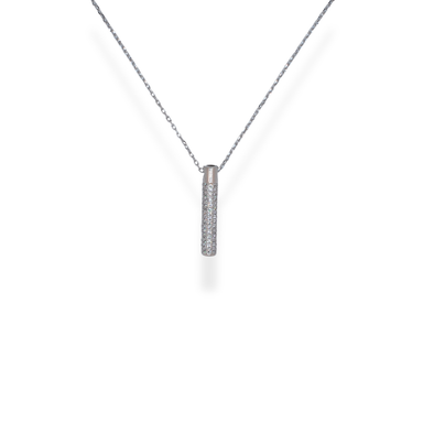 Silver cz pendant necklace