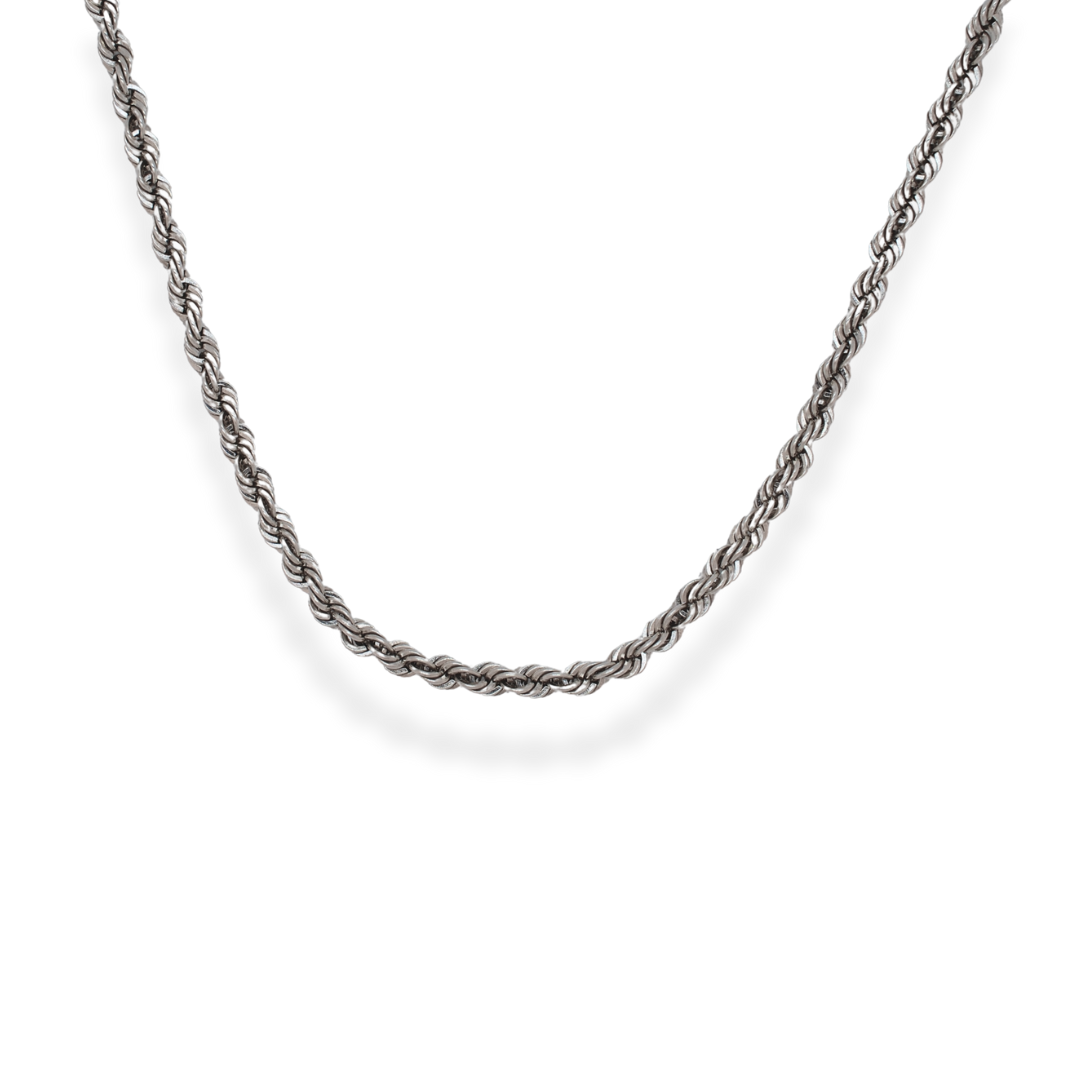Silver rope necklace