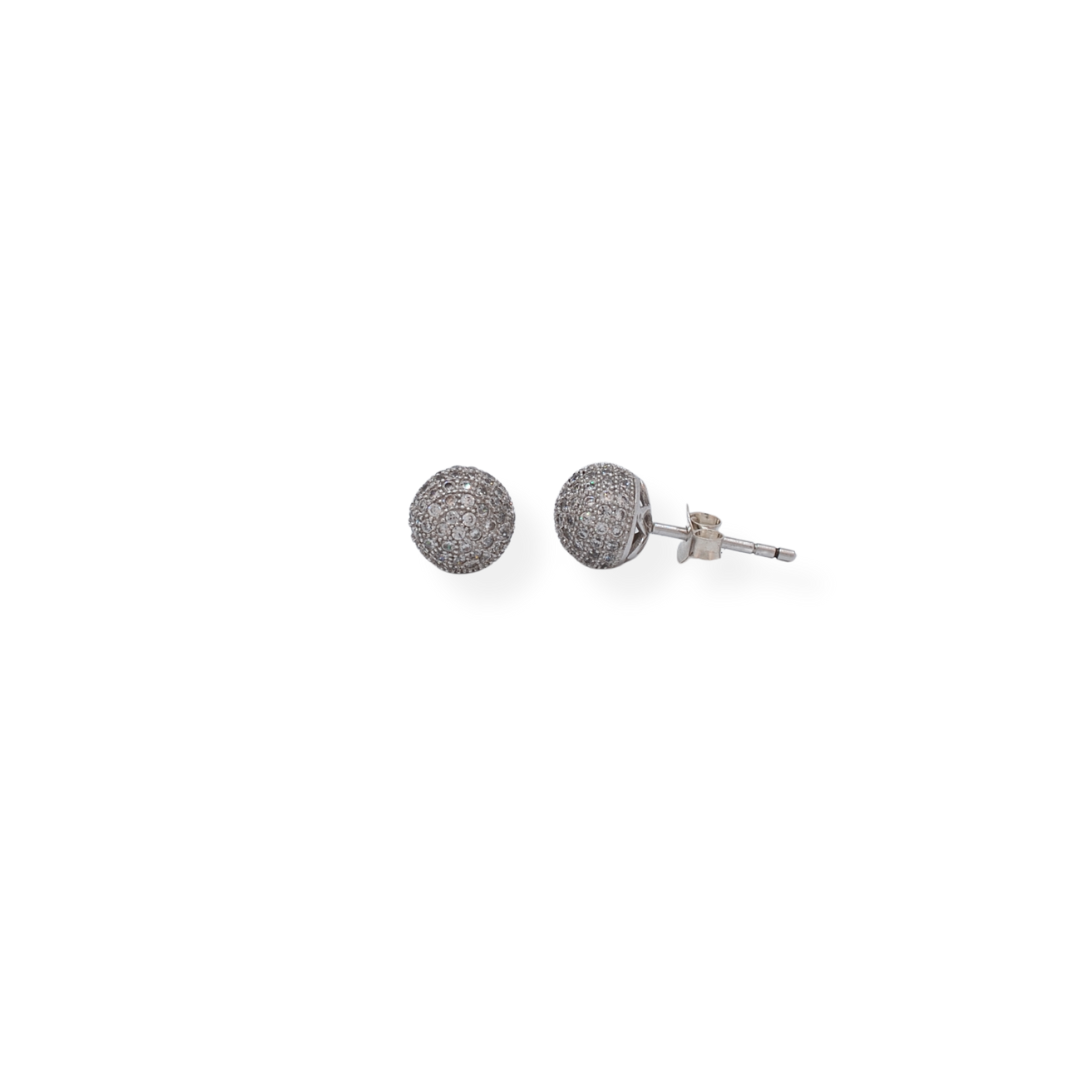 Silver cz stud earrings