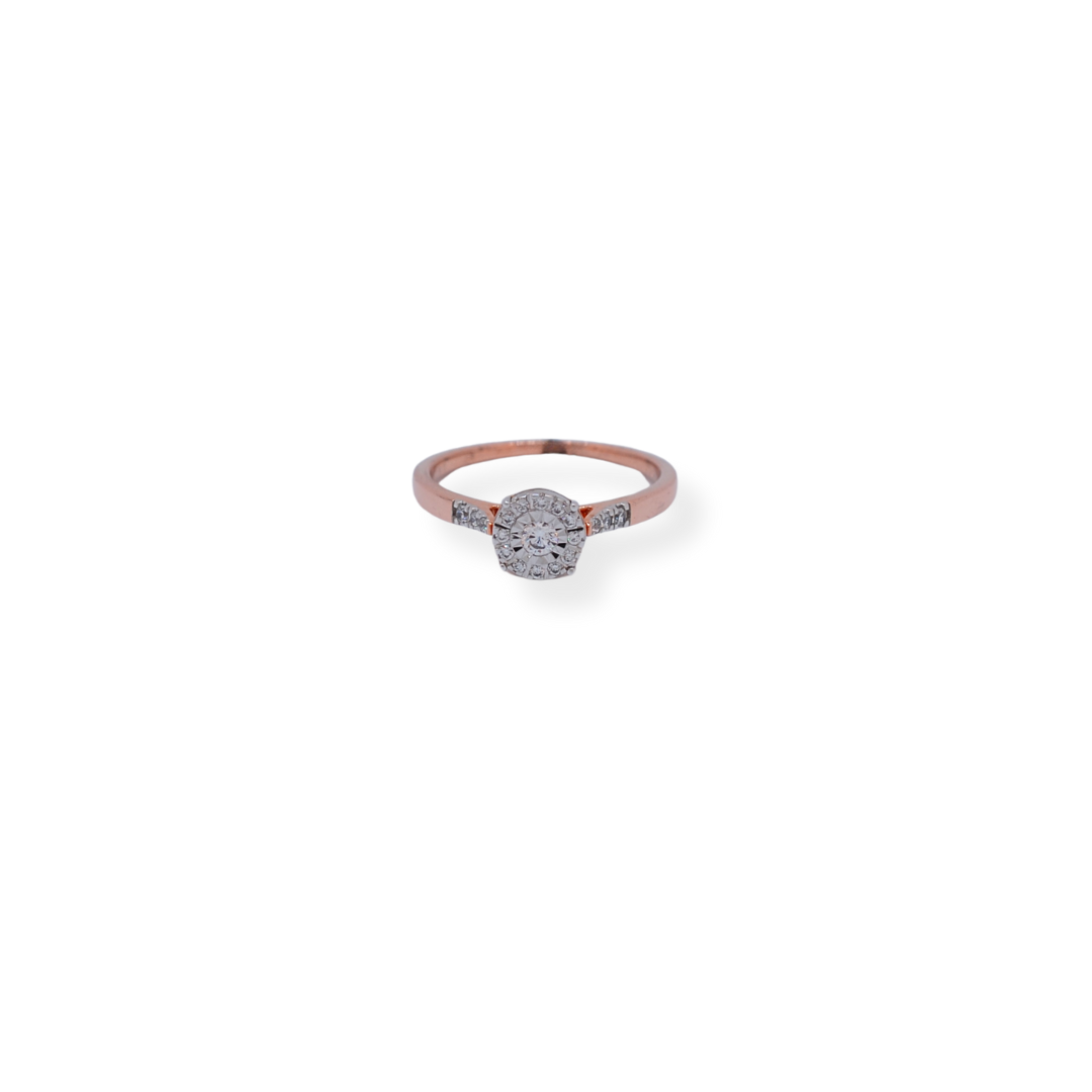 Rose gold plated cz ring