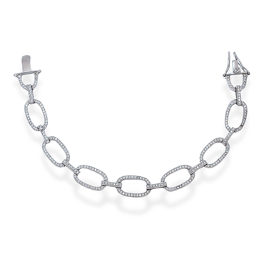 silver cz oval bracelet