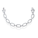silver cz oval bracelet