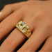 9ct gold castle ring