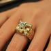 9ct gold castle cz ring