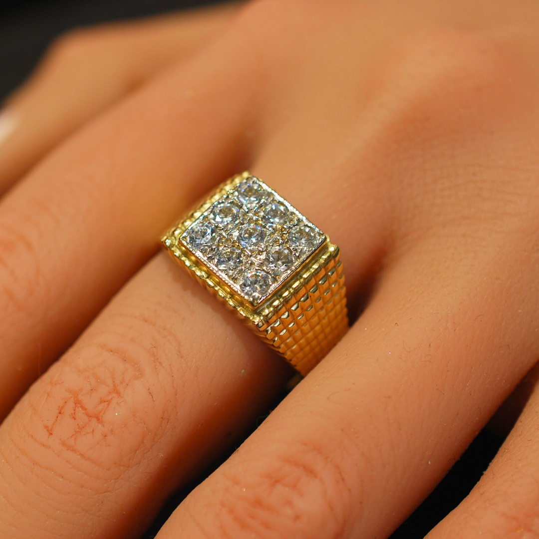 9ct gold cz ring