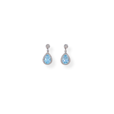 9ct white gold sky blue topaz earrings