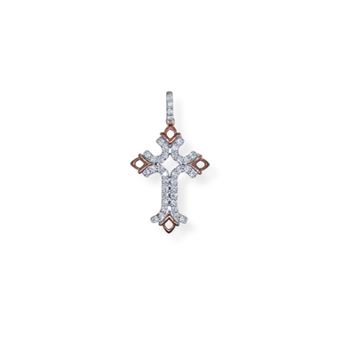 9ct gold diamond cross pendant