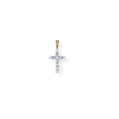 9ct gold diamond cross pendant