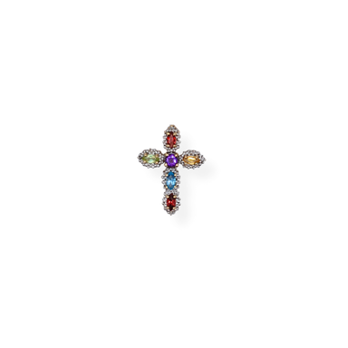 9ct gold multicoloured gemstone cross